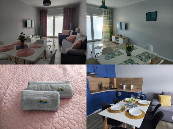 Apartamenty z tarasami "Miętowy spokój 15" "Romantyczna szarość 16" "Niebieska elegancja 17" maksymalnie dla 6 osób, Забронировать Апартаменты/квартира Отели Поберово с бассейном, Бассейн