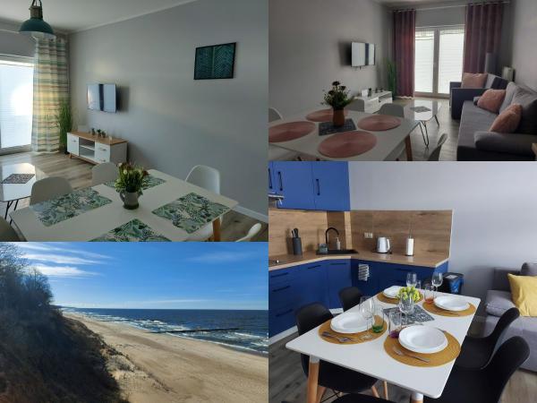 Apartamenty z tarasami "Miętowy spokój 15" "Romantyczna szarość 16" "Niebieska elegancja 17" maksymalnie dla 6 osób