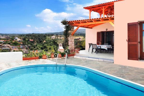 Villa Sunset with stunning sea view, kids area and hammocks on roof terrace, Забронировать Вилла Отели Агия Триаса с бассейном, Бассейн