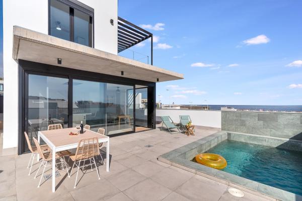 Villa Aurea, Piscina privada, Solárium, Vistas, Забронировать  Тельде Гран-Канария, рядом с Playa de Silva