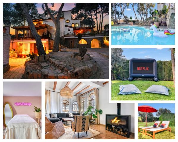 Villa near Valencia 17PAX, Pool, Cinema, BBQ, KidsRoom, 预订  马尼塞斯 瓦伦西亚省