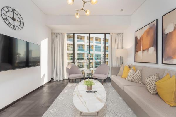 Balcony with a Glimpse of the Burj Khalifa, Minutes Walk to Zabeel Stadium, O10 Building, Al Jaddaf by Deluxe Holiday Homes, Забронировать  Дубай Эмират Дубай