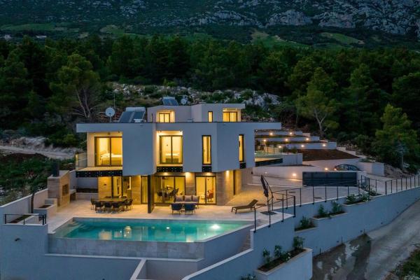 Luxury Villa Mare & Luce seaside heated pool sauna, Забронировать  Потомье 