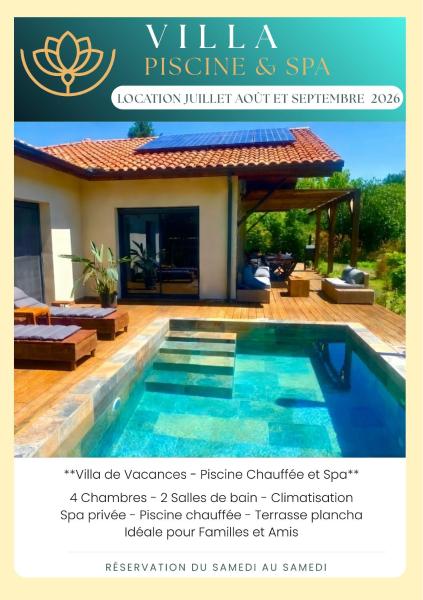 Villa Piscine Chauffée et Spa Idéale pour Famille et Amis, Забронировать  Castandet Аквитания