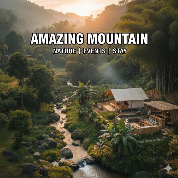 Amazing Mountain Camping, Bar&Grill, Забронировать  Отели Северного Таиланда с парковкой, Парковка